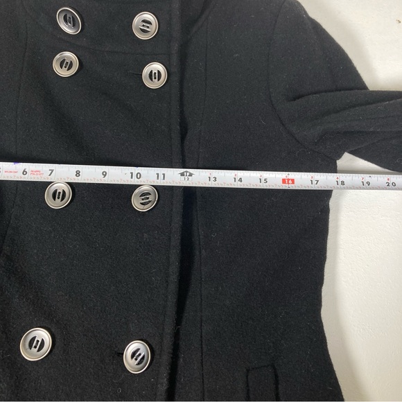 Kristen Blake Women's Coat Merino Wool Blend Double Breasted Black Size 6 - Picture 8 of 16